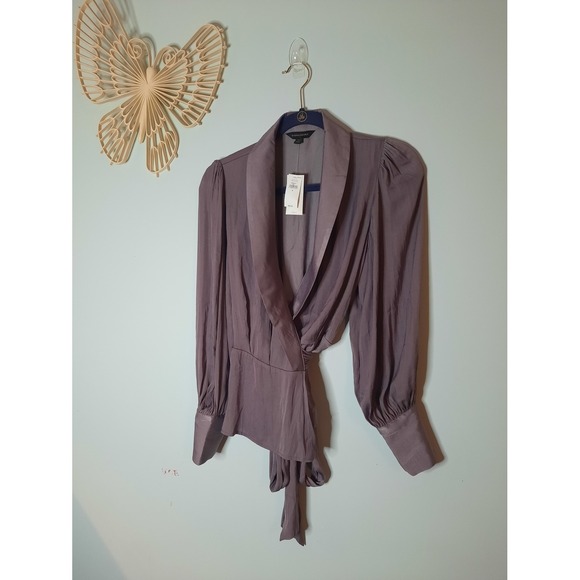 Banana Republic Tops - Banana Republic Sz Small, Dusty Purple, Draped Wrap Blouse, Office Corporate
